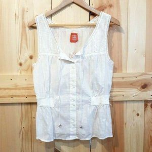 NWT Free People Sz 12 White Cotton Top